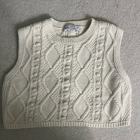 Zara cropped knit summer top - Picture 1 of 3